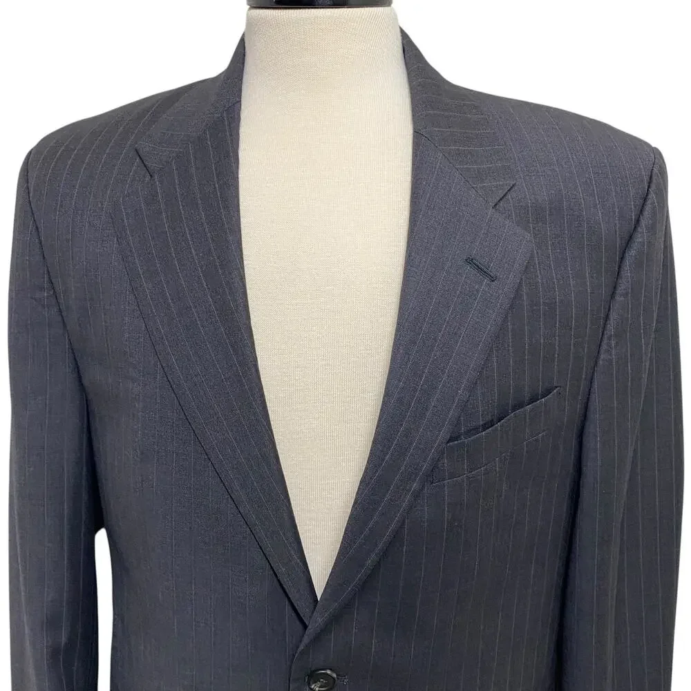 Lauren Ralph Lauren Pinstripe Blazer Suit Jacket Mens 40R Two Button Wool LRL